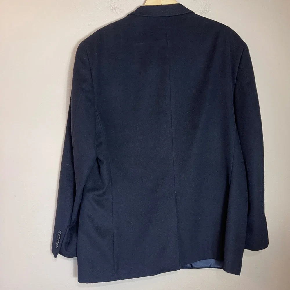 Nautica Mens Navy Blue Two Button Blazer Jacket 46R Regular‎ Fit Classic Career